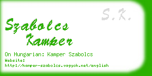 szabolcs kamper business card